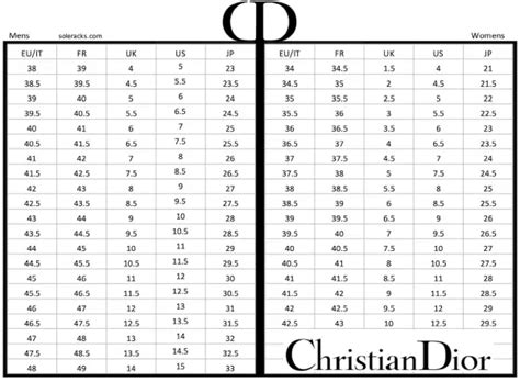 dior mens shoe sizing|christian Dior size chart.